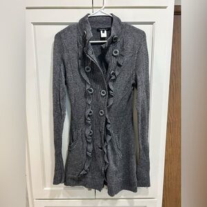 Perfect Condition Gray Ruffled Women's Sweater